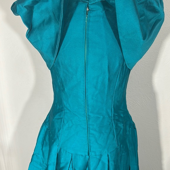 Vintage 1980’s Teal Women's Prom Dress - Picture 7 of 9